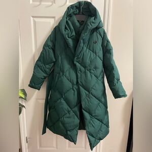 Green Michael Kors puffer coat with large hood